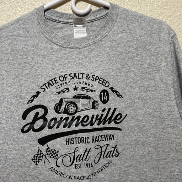 Bonneville Salt Flats Historic Racetrack Men's Gray T Shirt. Very Good Condition - Picture 3 of 6